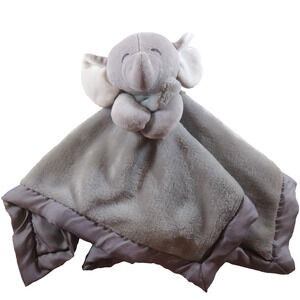 Carters Gray Elephant Lovey Satin Plush 2016 Security Blanket Baby Stuffie